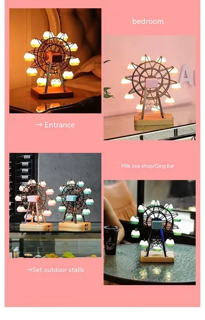 Ferris Wheel Home Decorative Creative Small Night Lamp Rotating Atmosphere Lamp
