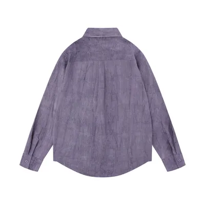 Simple Embroidered Linen Cotton Distressed Shirt For Men