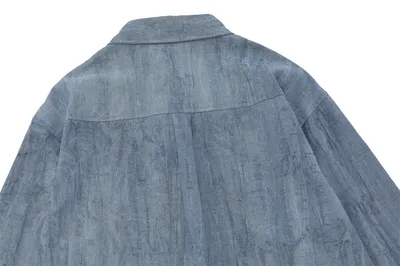 Simple Embroidered Linen Cotton Distressed Shirt For Men
