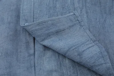 Simple Embroidered Linen Cotton Distressed Shirt For Men