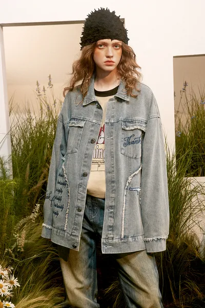 Cat Beard Stitching Loose Lapels Coat American Fashion Brand
