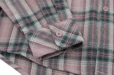 Plaid Long Sleeve Shirt Men's Sleeve Detachable Two-way Wear