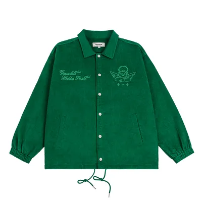 American Street Embroidered Letters Loose Jacket Coat