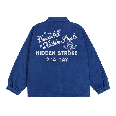 American Street Embroidered Letters Loose Jacket Coat