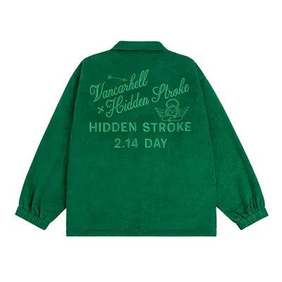 American Street Embroidered Letters Loose Jacket Coat