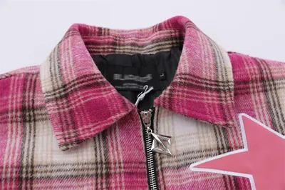 Embroidered Plaid Coat For Men