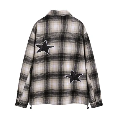 Embroidered Plaid Coat For Men