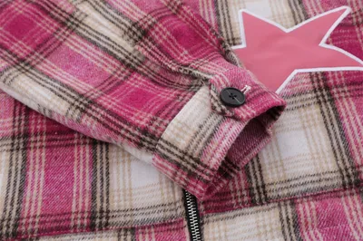 Embroidered Plaid Coat For Men