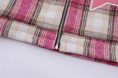 Embroidered Plaid Coat For Men