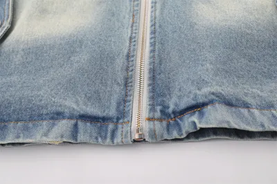 European And American Fashion Loose Contrast Color Lapels Washed And Worn Denim Jacket