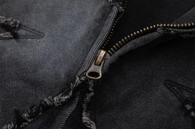 National Fashion Niche Butterfly Patch Cat Beard Denim Coat