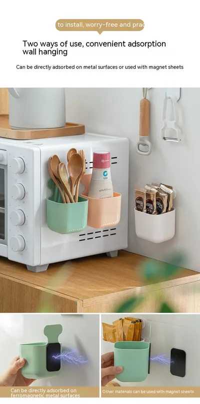 Magnetic Wall Hanging Storage Box Kitchen Storage