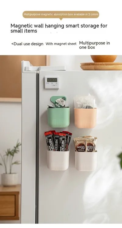 Magnetic Wall Hanging Storage Box Kitchen Storage