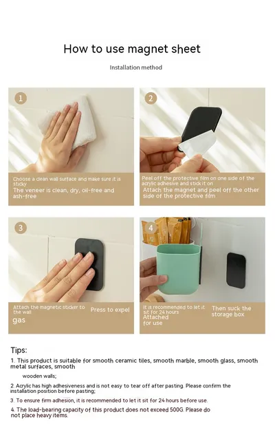 Magnetic Wall Hanging Storage Box Kitchen Storage