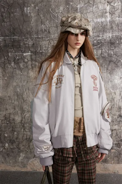 Lapel Baseball Uniform Jacket Men