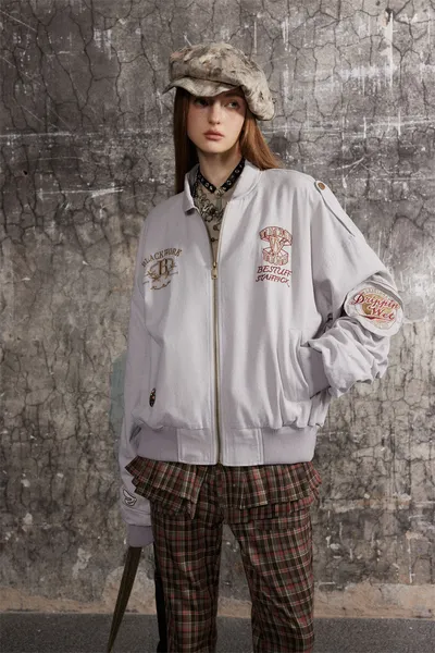 Lapel Baseball Uniform Jacket Men