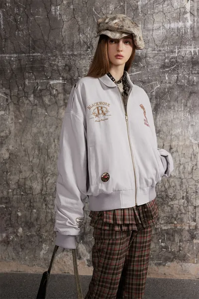 Lapel Baseball Uniform Jacket Men