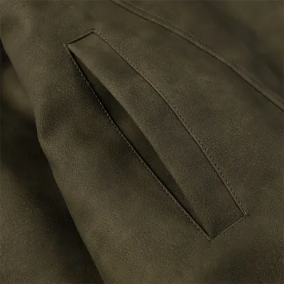 Distressed PU Leather Coat Men
