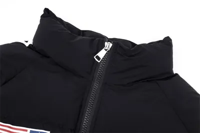 Printed Stand Collar Cotton-padded Coat Men
