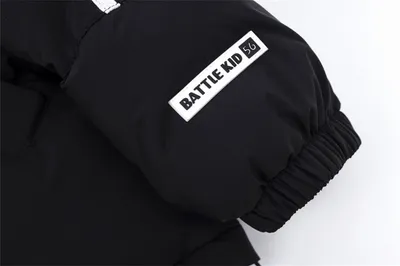 Printed Stand Collar Cotton-padded Coat Men