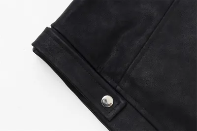 Season Loose American Street Windproof Zipper Decorations Leather Jacket