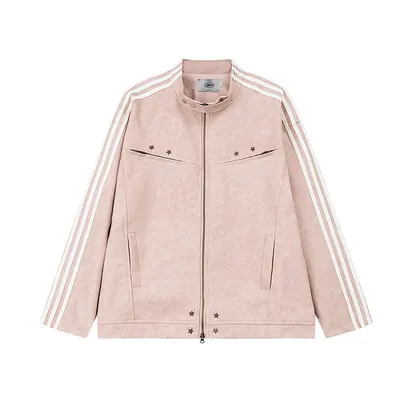 Season Loose American Street Windproof Zipper Decorations Leather Jacket