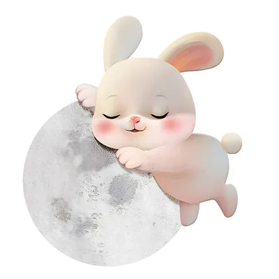 Cartoon Modern Bedroom Decorative Painting High Sense Rabbit Mural