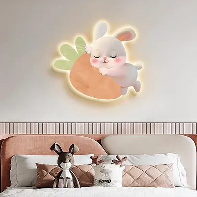Cartoon Modern Bedroom Decorative Painting High Sense Rabbit Mural