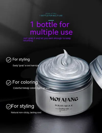 Grandma Grey Hair Wax, Colored Hair Mud, Popular And Continuously Styling Hair Products