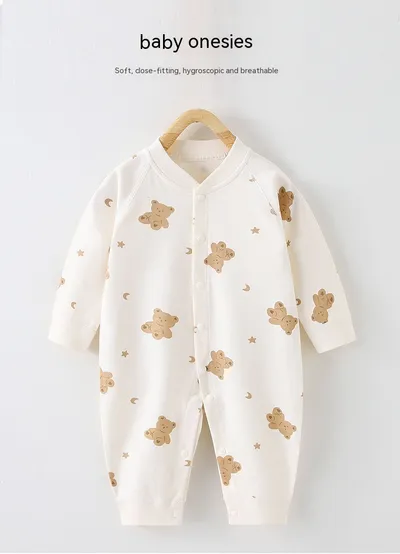 Baby Jumpsuit Romper Cotton Four Seasons Newborn Clothes Cartoon Bear Crawling