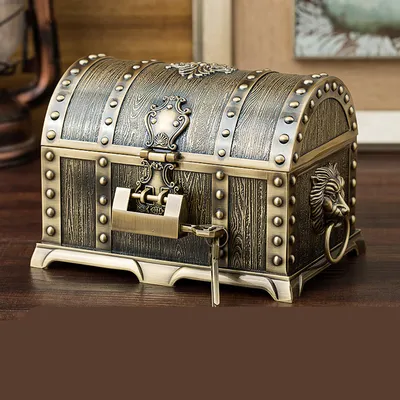 European Style Retro Metal Craft With Lock Jewelry Box