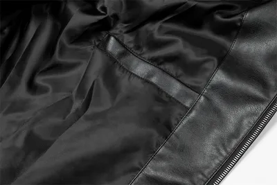 Embroidered Letters Leather Coat Men