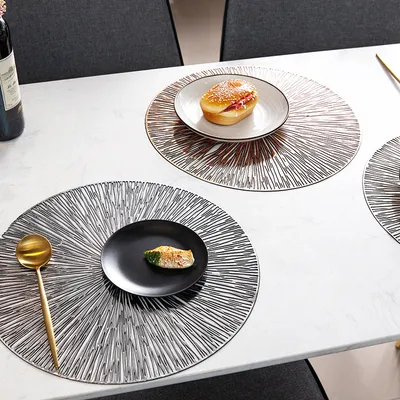 Round Hollow PVC Western-style Placemat Mirror Insulation American Plate Mat