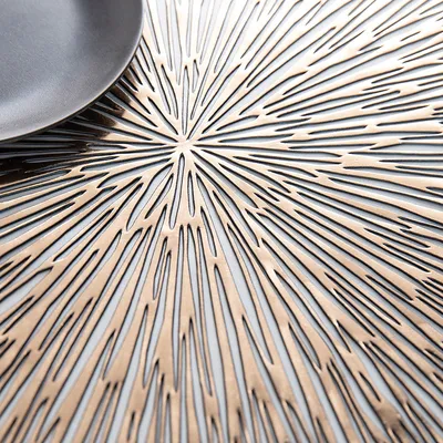 Round Hollow PVC Western-style Placemat Mirror Insulation American Plate Mat