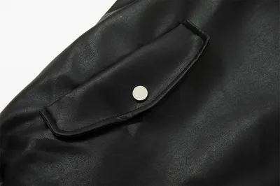 Hooded Leather Coat Jacket Men
