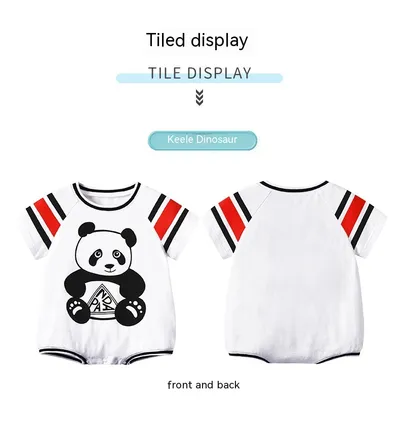 Panda Printing 0-3 Years Old Infants Baby Short Sleeved Kazakhstan