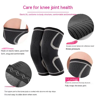 Double Corrugated Non-slip Stretch Keep Warm Nylon Needle Sports Kneecaps