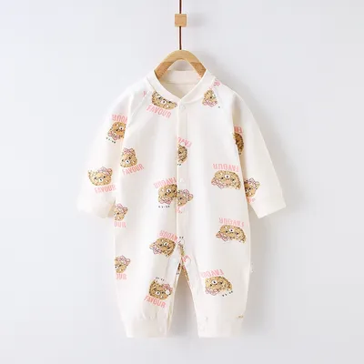 Baby Jumpsuit Romper Cotton Four Seasons Newborn Clothes Cartoon Bear Crawling
