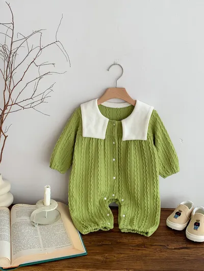 Baby Boy And Girl Cute Bear Head Twist Jumpsuit