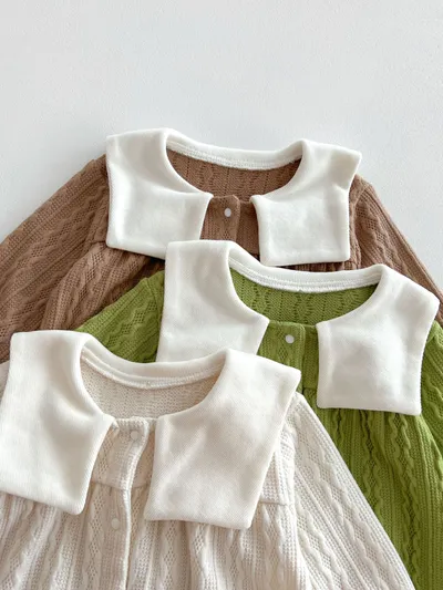 Baby Boy And Girl Cute Bear Head Twist Jumpsuit