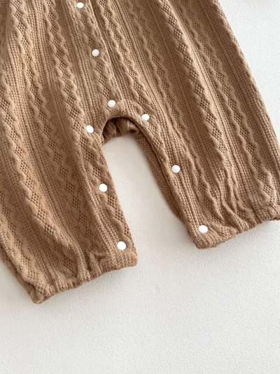 Baby Boy And Girl Cute Bear Head Twist Jumpsuit