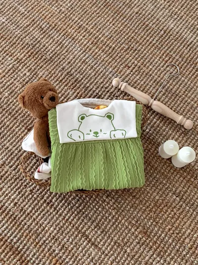 Baby Boy And Girl Cute Bear Head Twist Jumpsuit