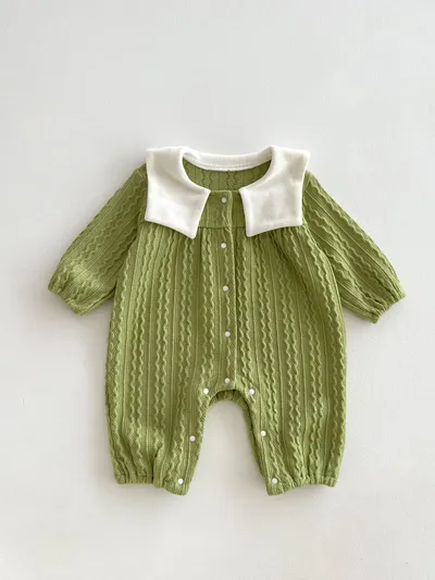 Baby Boy And Girl Cute Bear Head Twist Jumpsuit