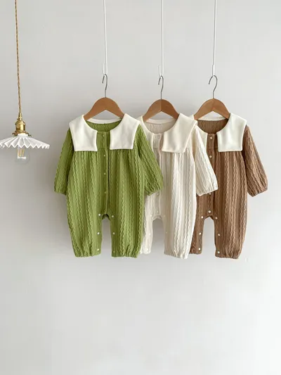 Baby Boy And Girl Cute Bear Head Twist Jumpsuit