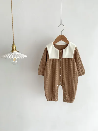 Baby Boy And Girl Cute Bear Head Twist Jumpsuit