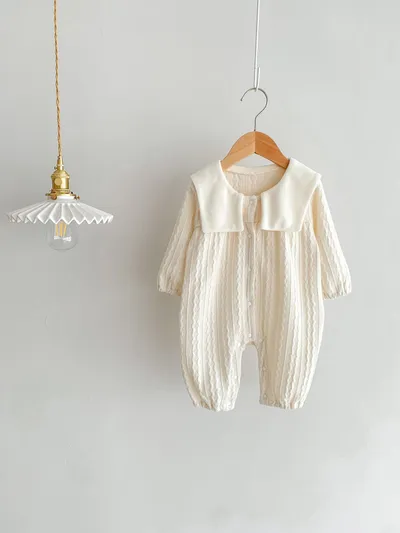 Baby Boy And Girl Cute Bear Head Twist Jumpsuit