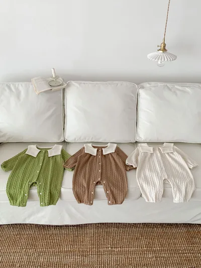 Baby Boy And Girl Cute Bear Head Twist Jumpsuit