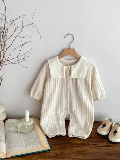 Baby Boy And Girl Cute Bear Head Twist Jumpsuit