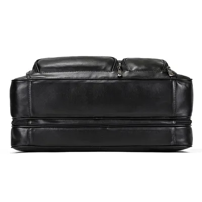 Men's Leather Briefcase Three-compartment Large Capacity Business Handheld Cowhide 17-inch Commuter Computer Bag