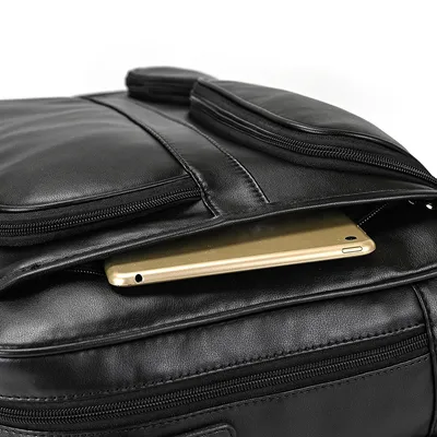 Men's Leather Briefcase Three-compartment Large Capacity Business Handheld Cowhide 17-inch Commuter Computer Bag